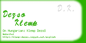 dezso klemp business card
